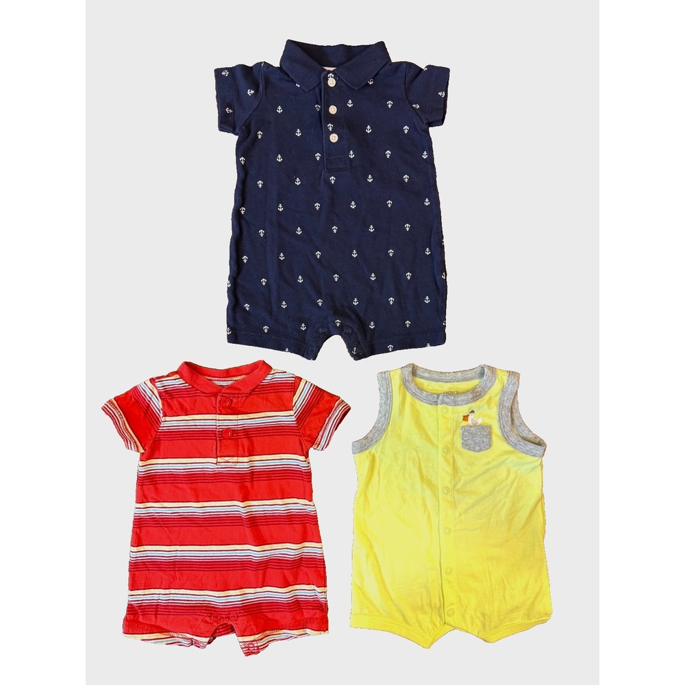 Baby Boy 3 Months‎ Summer Rompers 1 Piece Outfits Collared Clothes Lot Anchor